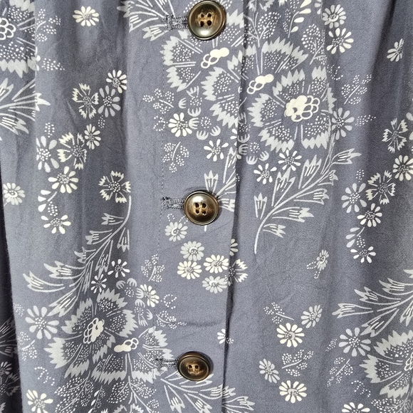 Madewell Paperbag Button Front Mini Skirt Blue Dandelion Floral Print Size XL - Picture 6 of 11